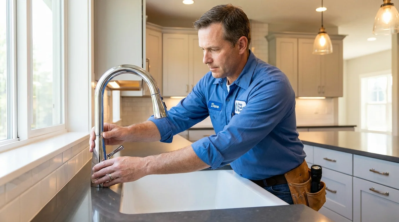 Kitchen faucet installation by Johns Plumbing LLC in Broken Bow