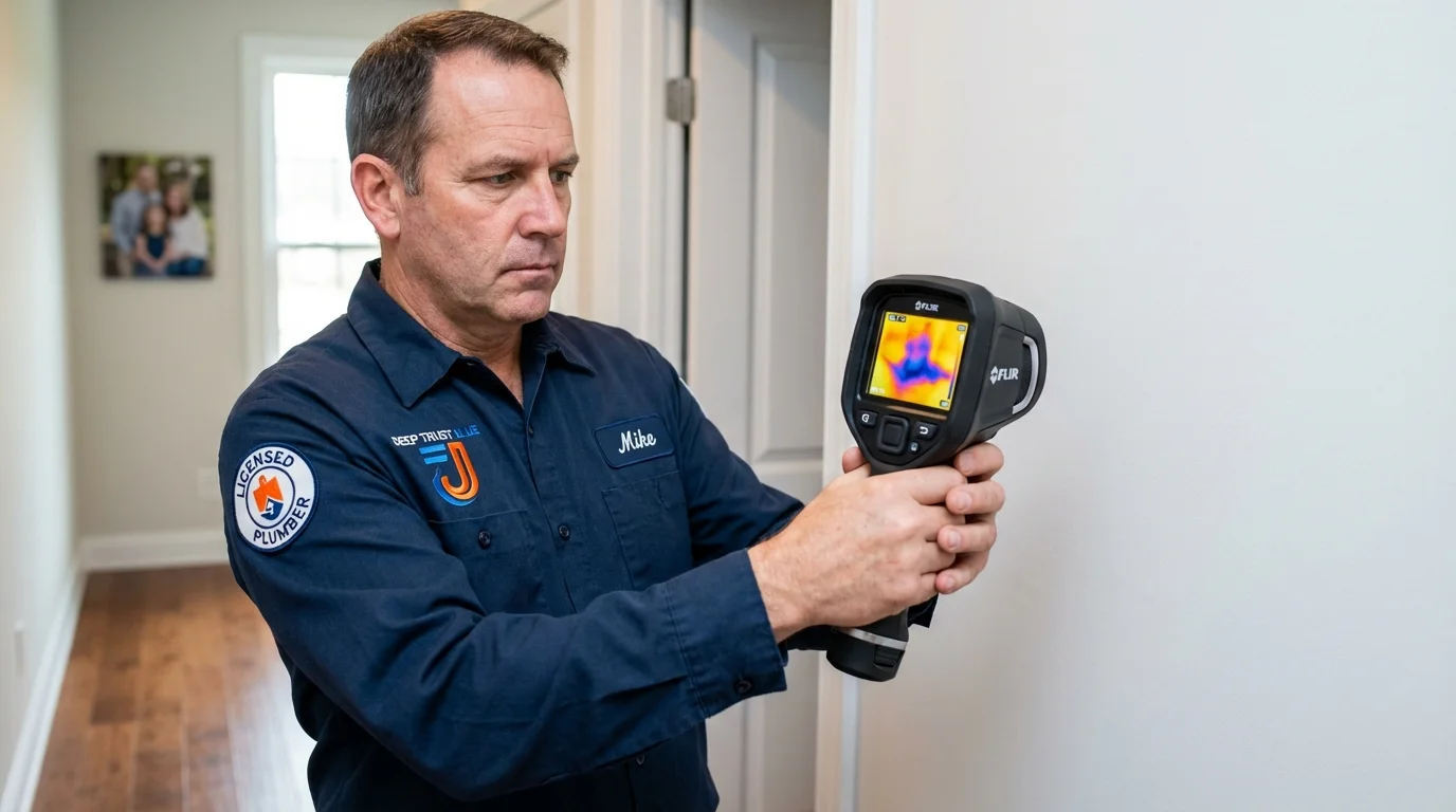 Thermal imaging leak detection by Johns Plumbing LLC in Broken Bow